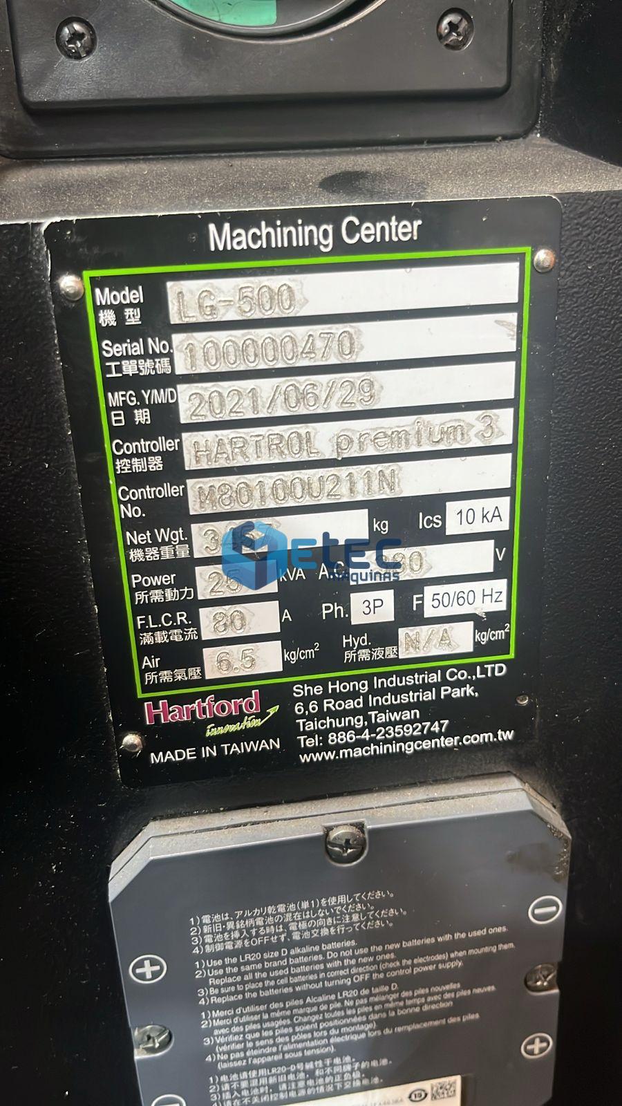 Centro de Usinagem Hartford LG500 + 4° Eixo