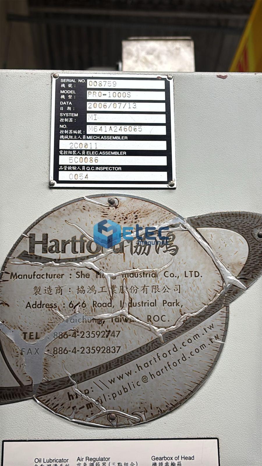 Centro de Usinagem Hartford Pro 1000S