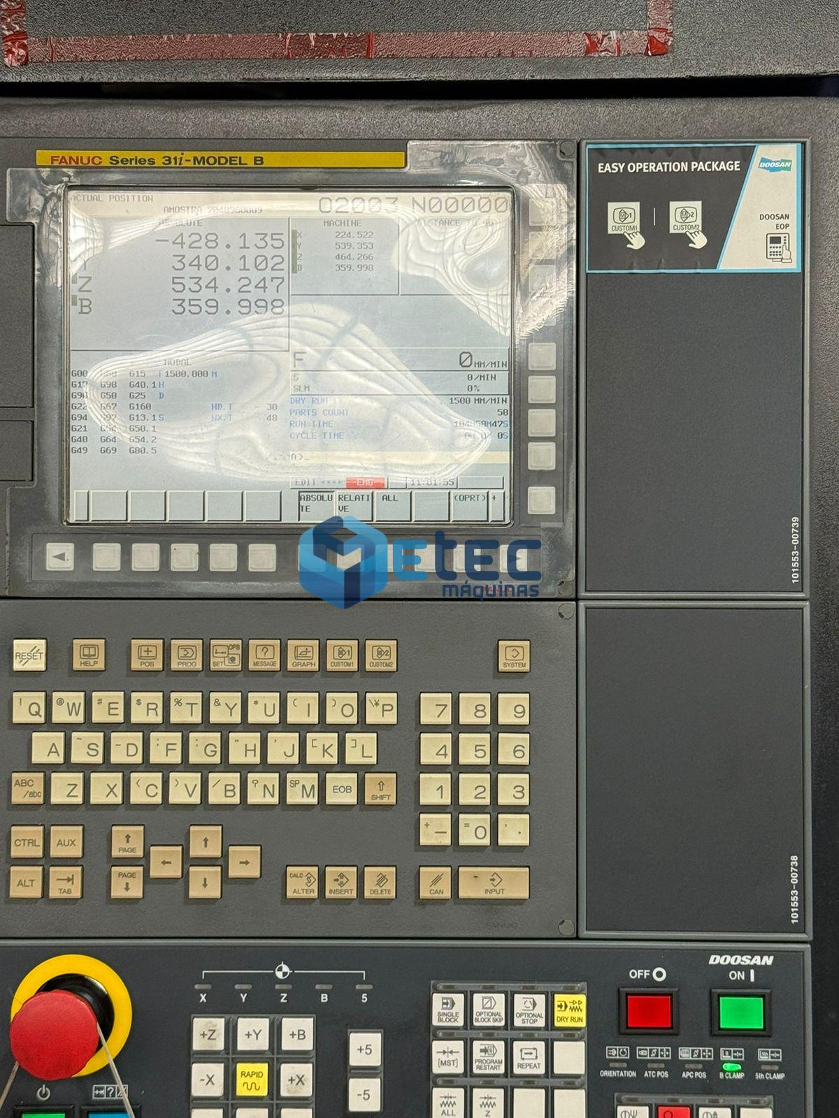 Centro de Usinagem Horizontal Duplo Pallet Doosan HP 5100 II