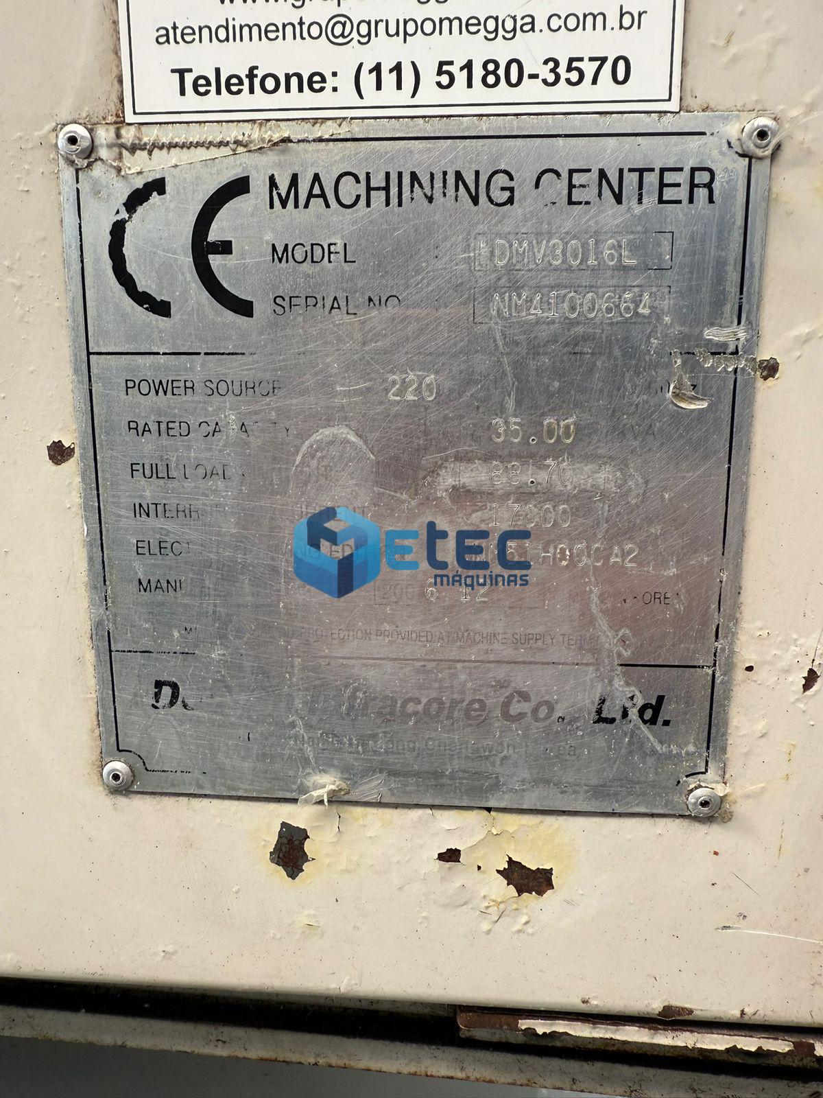 Centro de Usinagem Doosan Daewoo DMV 3016L