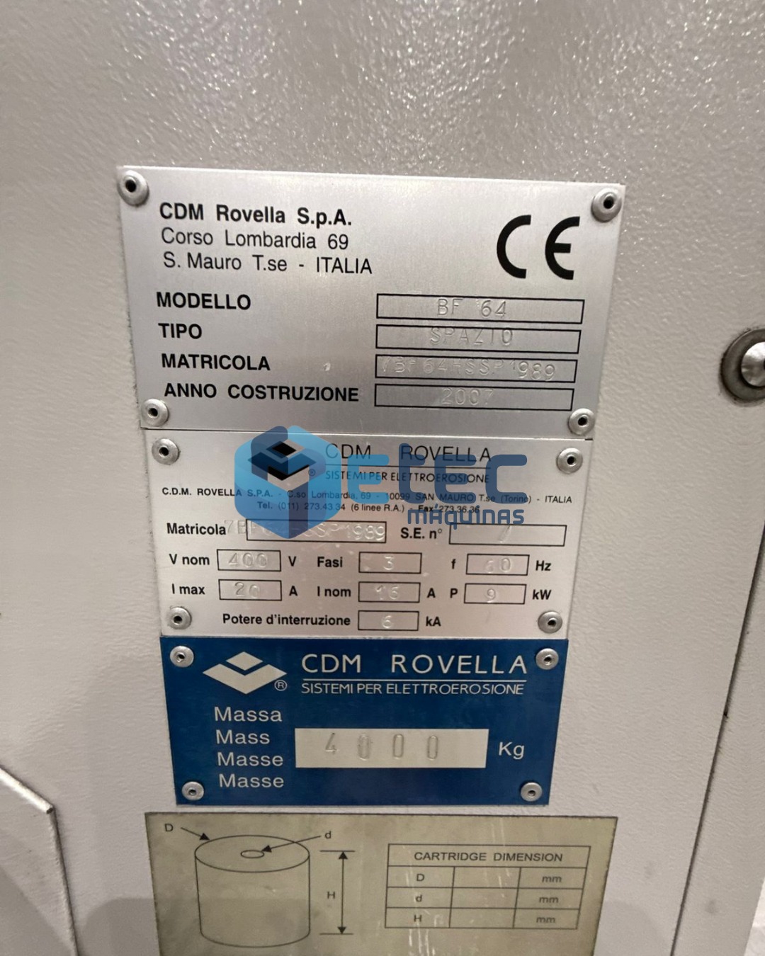 Eletroerosão CDM Rovella BF64
