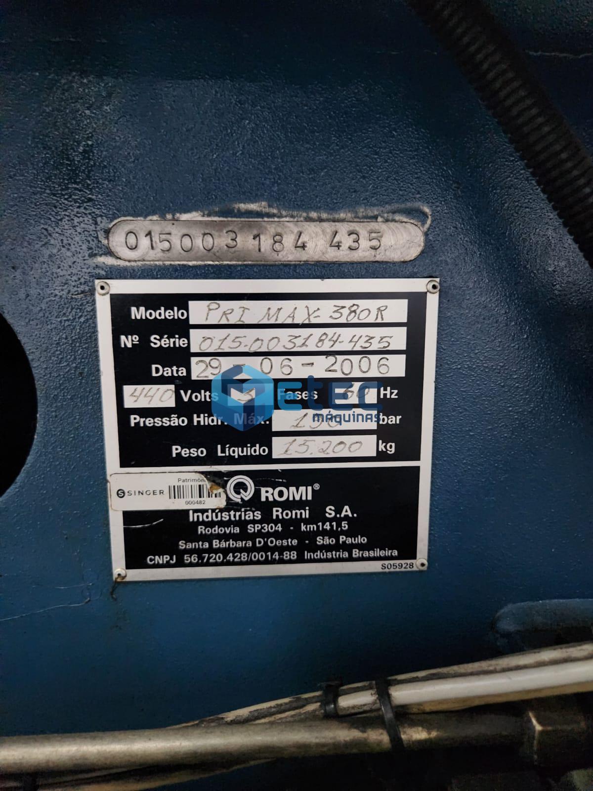 Injetoras Romi Primax 380R Ton (02 Máquinas)