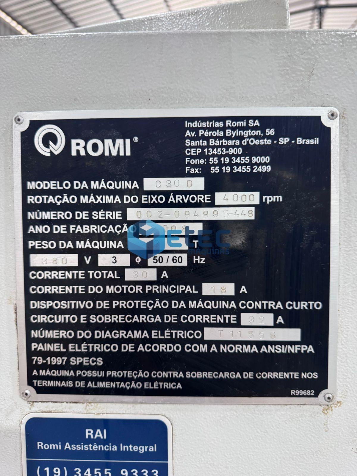 Torno CNC Romi Centur 30D