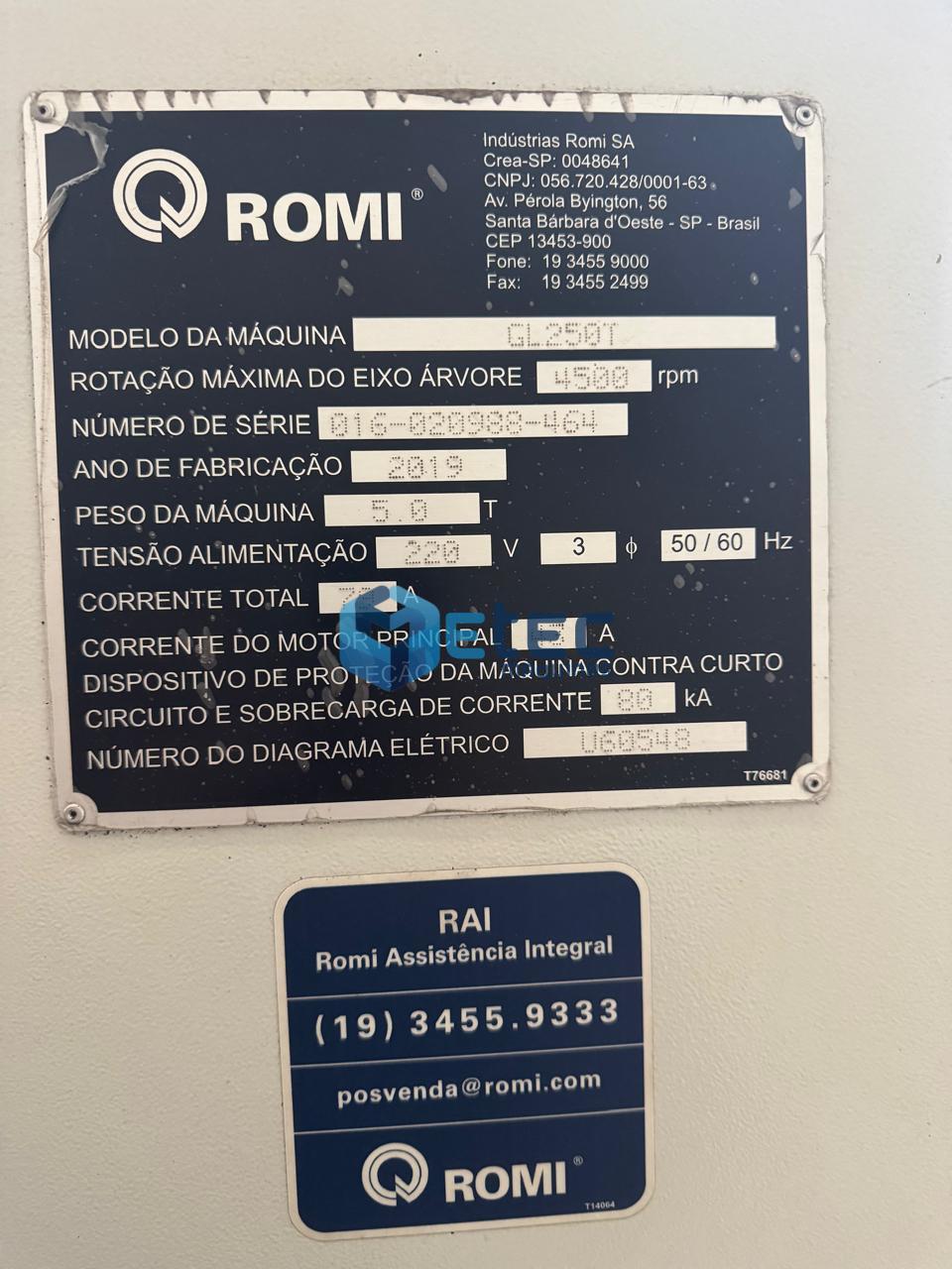 Torno CNC ROMI GL 250